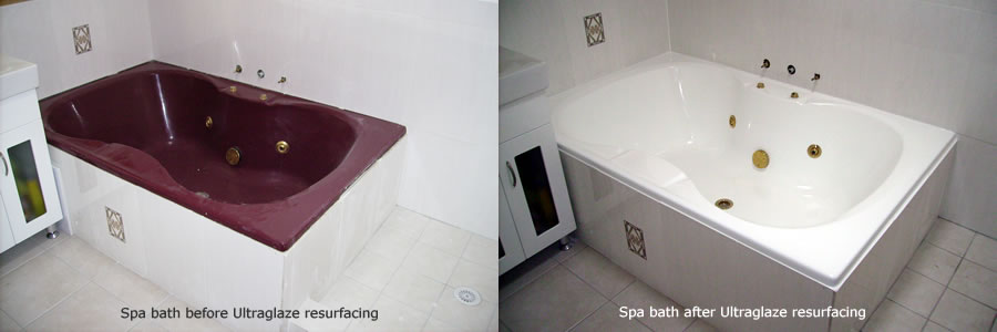 Bath Refinishing work by Ultraglaze. We also do cast iron bath resurfacing 